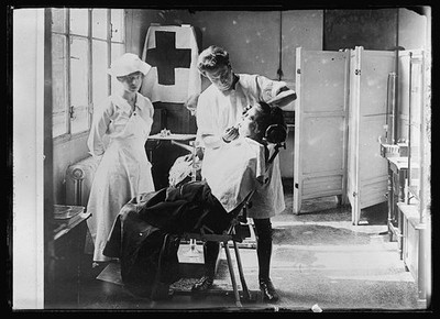 Bucharest Romania 1919 Capt John Keefe Miss Poor dental laboratory hospital