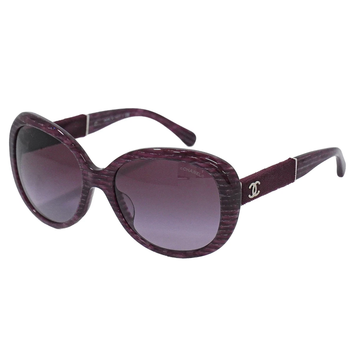 美品 CHANEL シャネル ココマーク パープル シルバー メタル 4002 c.124 58 57◻︎19 130 サングラス スクエア レディース 410455 【中古】 CHANEL（シャネル） 美品 ココマーク パープル シルバー メタル 4002 c