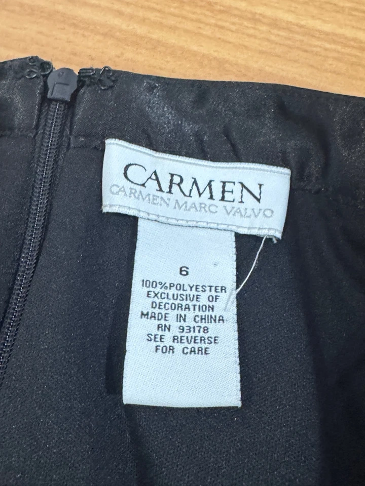 Maxi Falda Larga Jolie Carmen Marc Valvo Negra Lentejuelas Tiro Alto Talla 6 Foto 3 de 3