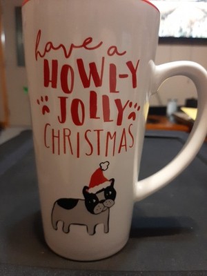 Christmas Mug Have A Howl-y Jolly Christmas Dog Design Tall Mug