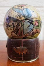 Vintage Indo-Persian Decorated Sphere on Camel Bone.