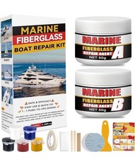 Marine Fiberglass Repair Kit, Boat Gel Coat Repair Kit, Waterproof Fiberglass...