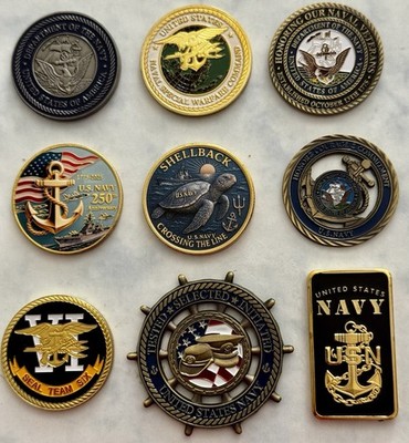 United States Navy Ultimate Challenge Coin Set Of 9