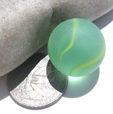 Sea Glass, Light Green Shooter Marble with Ye...