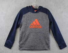 Adidas Athletic Hoodie Youth Boy L Large Gray Blue All Seasons Active Sweatshirt