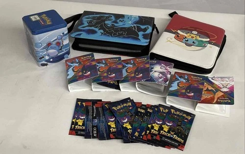 Pokémon Trading Cards Lot W/ Binders & Tin Box