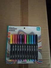 Fine Tip Permanent Markers Assorted Colors 12 Count Pack for Art Office School
