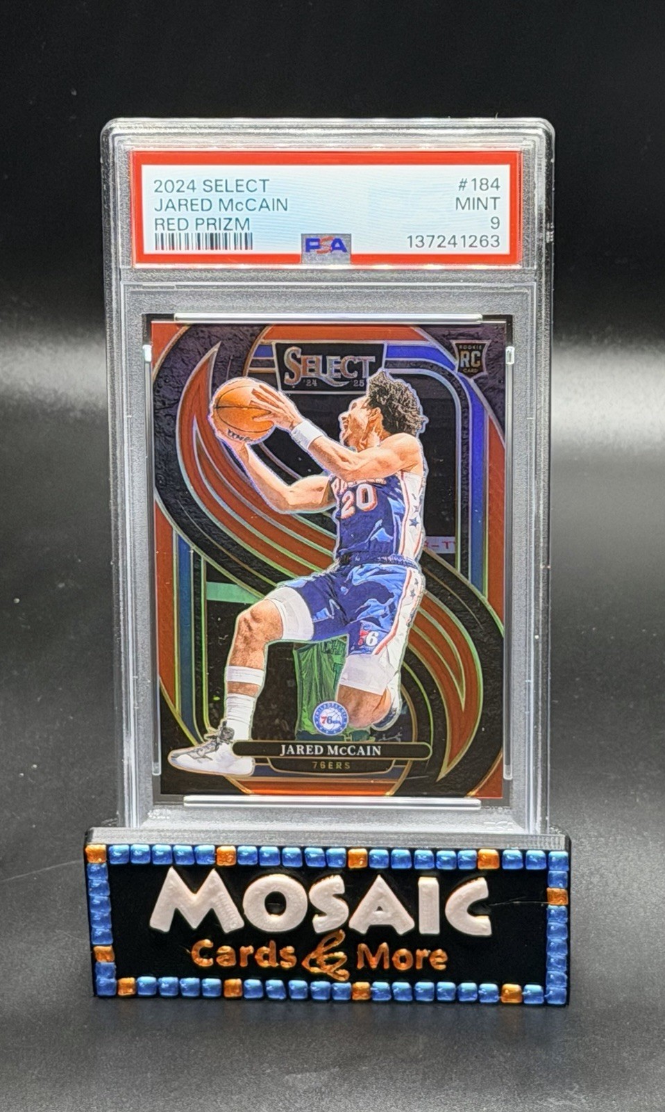 2024 Panini Select #184 Jared McCain Red Prizm SP /199 Rookie RC PSA 9 MINT