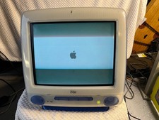 VTG Apple iMac All-In-One Computer 1999 Computer BLUE With keyboard Mouse Works.