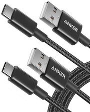 Anker Cable 2 Pack 6ft , USB A to C for iPhone 17 6ft, Black