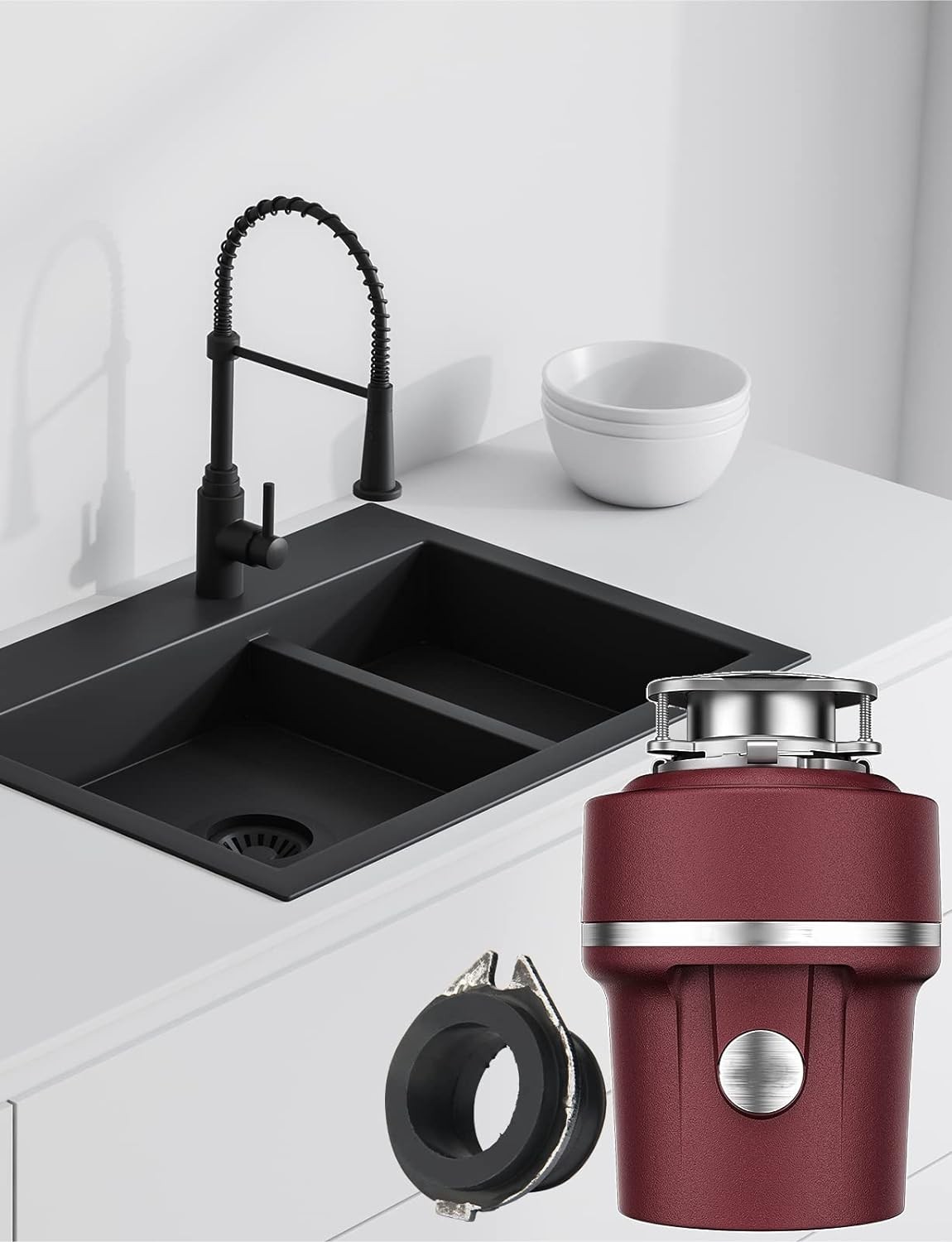 Garbage Disposal Parts for Insinkerator, 75499 Flex Coupler Rubber Black 