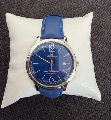 Jean Marcel Chronometer Quarz LE Datum 100m blau Leder Ref.340.60.65
