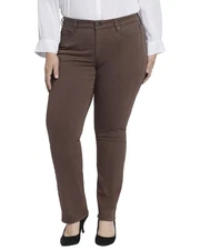 Nydj Plus Marilyn Coffee Bean Straight Leg Jean Women's