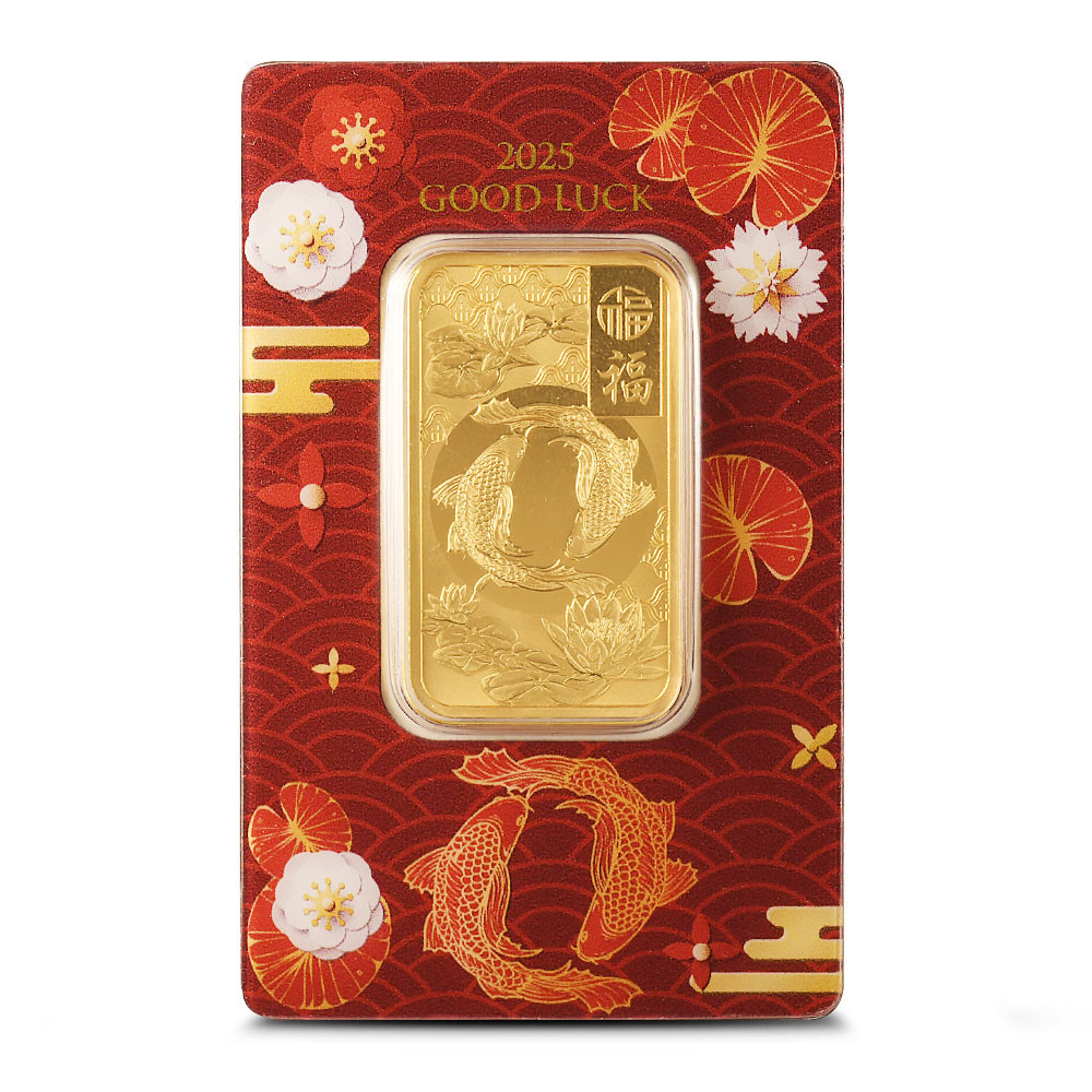 2025 1 oz PAMP Suisse Good Luck Koi Fish Gold Bar (New w/ Assay