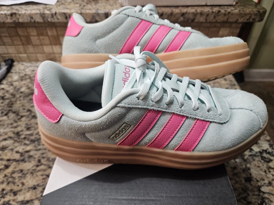 Adidas VL суда смелый женщин кроссовок размер 7 бирюзовый/розовый б/у - Изображение 2 из 4