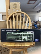 Large Print Backlit Keyboard with 7-Color Backlit, Wired USB Lighted Computer...