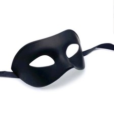 Black White mens masquerade eye mask for man boys simple classic costume fun