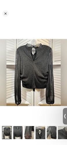 NEW WILLOW + ROOT WOMEN BLOUSE SIZE MEDIUM BLACK