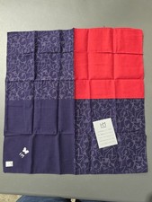 Vintage Hanae Mori Handkerchief Bandana Pocket Square Red White Blue NIP