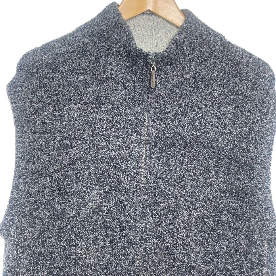 Chaleco Gris jaspeado Tejido Cremallera Completa Cuello Alto Ropa Deportiva Foto 2 de 4