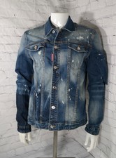 Dsquared 2 Dan Men's Distressed Denim Jacket Size 40