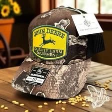 Retro Vintage John Deere Tractors Patch Richardson 112 Realtree Camo Trucker Hat