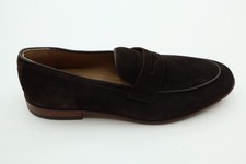 Marks & Spencer Men's Loafers Size UK 10 Brown Suede Leather Lined Used