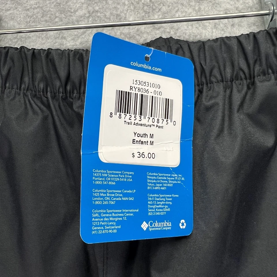 Pantalones Columbia Trail Adventure Juveniles Medianos Negros Impermeables Aire Libre Senderismo Foto 2 de 4