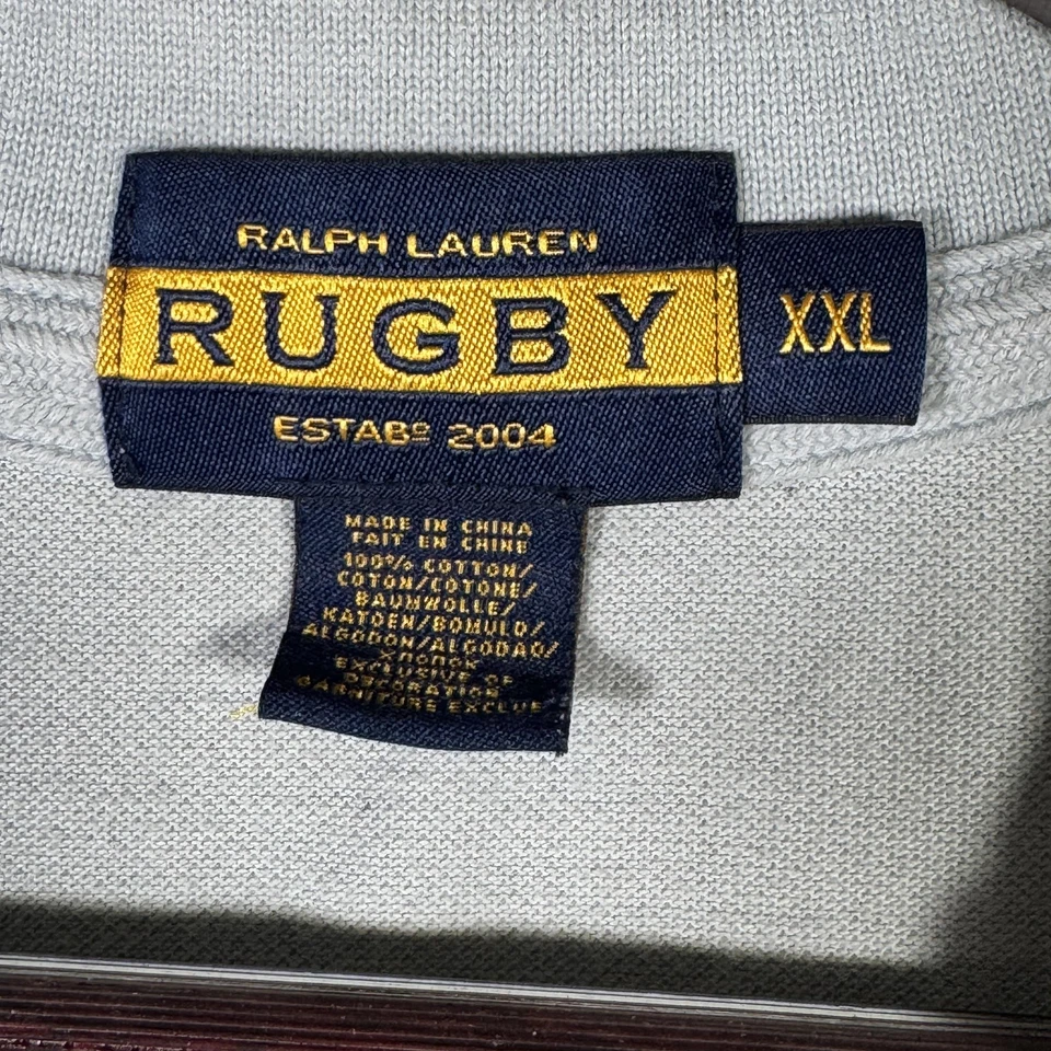 Camisa Rugby Ralph Lauren Para Hombres 2XL Azul Cresta Faja Polo Atlético Clásico Años 2000 Foto 3 de 4