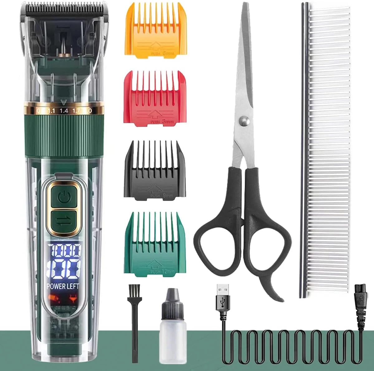 Dog Hair Clippers,Dog Grooming Clippers Kit with Led Display,Pet Clippers Groomi