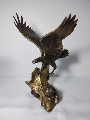 Franklin Mint 1990 Wings of Glory Bronze Eagle Sculpture Ronald Van Ruyckevelt