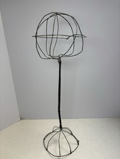 Vtg Twisted Wire Metal Hat Wig Stand 21  