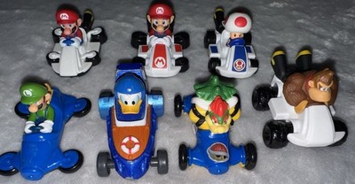 Toy Cars Mario Cart Lot 7 Characters Toad Mario Bowser Donkey Kong Donald Luigi