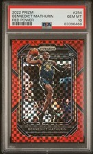 2022-23 Panini Prizm Bennedict Mathurin Red Power Rookie /75 Psa 10 CLIPPERS