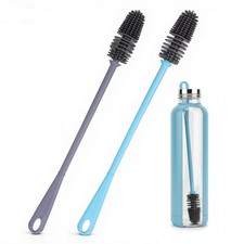 2pcs Silicone Bottle Cleaning Brush Water Bottle Cleaner Brushes with Long Ha...