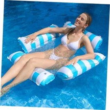 Adult Inflatable Pool Floats, 4-in-1 Water Hammock Pool 48"L x 48"W Light Blue