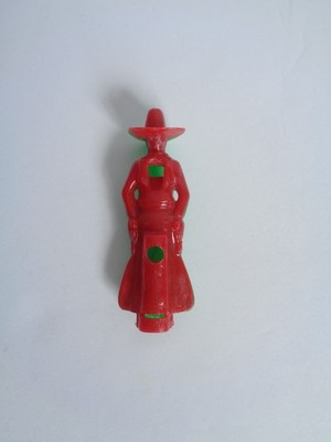 Vintage Hard Plastic Cowboy Western Toy Whistle Red & Green Two Tone 3 1/4''