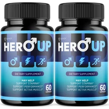 (2 Pack) Hero Up for Men Advanced Max Formula Vitamin Supplement 120 Capsules