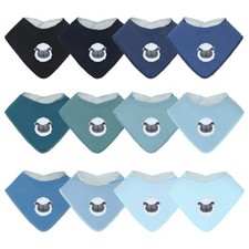 12 PCS Muslin Baby Bandana Drool Bibs Unisex Soft Absorbent Teething Cloths