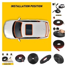 D Shape Black Rubber Seal Hood Doorge Guard Trim Molding Protector Car Strip
