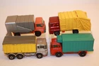 4 Vintage 1960's - 1970's Matchbox Lesney Trucks TIPPER / REFRIGERATOR / REFUSE