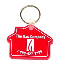 Vintage The Gas Company Keychain Rubber House Fob Advertisement Key Ring