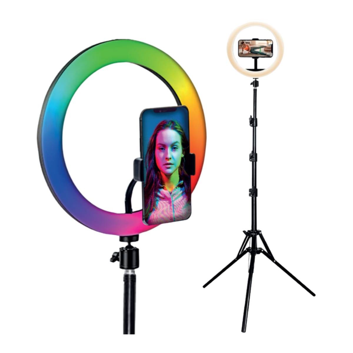 Kit anneau lumineux 26cm BigBen avec trépied télescopique 1m60 pour streaming et vidéo