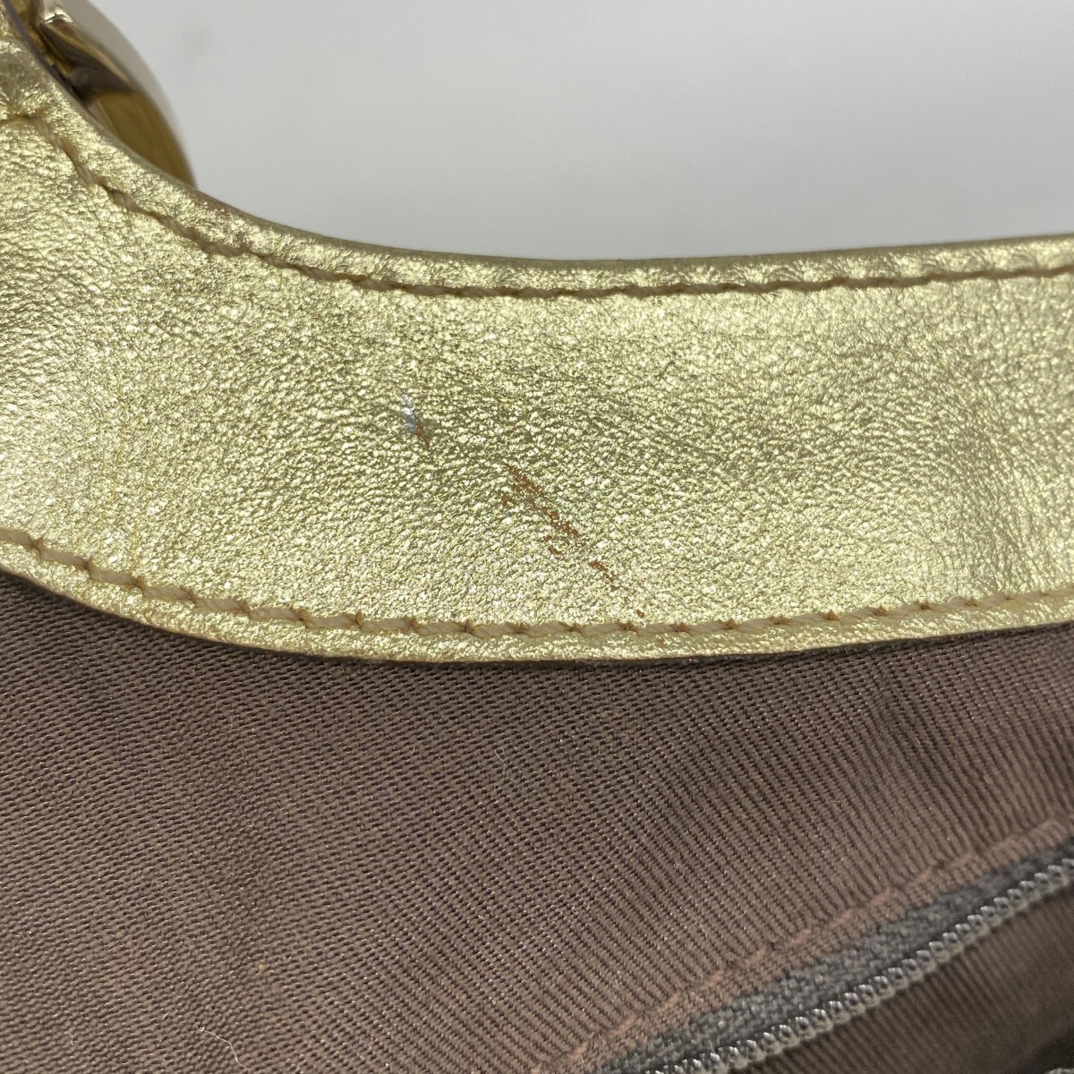 Gucci GG Canvas Abby Handbag Beige Brown Gold Logo Women's thumbnail 6