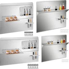 VEVOR Backsplash with Shelf Stainless Steel Kitchen Range Hood Wall Tile Shield