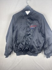Vintage 80s Chevrolet Heartbeat Of America Satin Jacket Black Size L West Ark