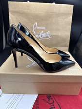 Christian Louboutin Pigalle 85 Black Patent Court Heels Shoes Size Uk 4.5 Eu37.5
