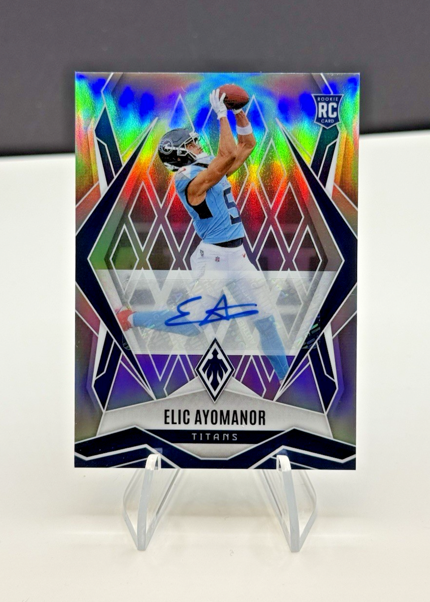 2025 Panini Phoenix Elic Ayomanor Rookie Auto Silver Prizm Holo