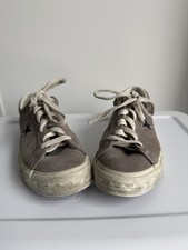 Vintage 90s Converse One Star Grey Suede With...