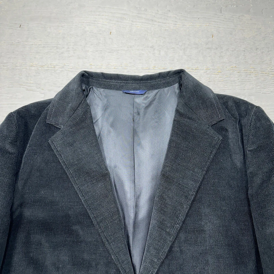 Gap Blazer Mens 42R Black Corduroy Single Breast Cotton Two Button Casual - Image 3 of 4